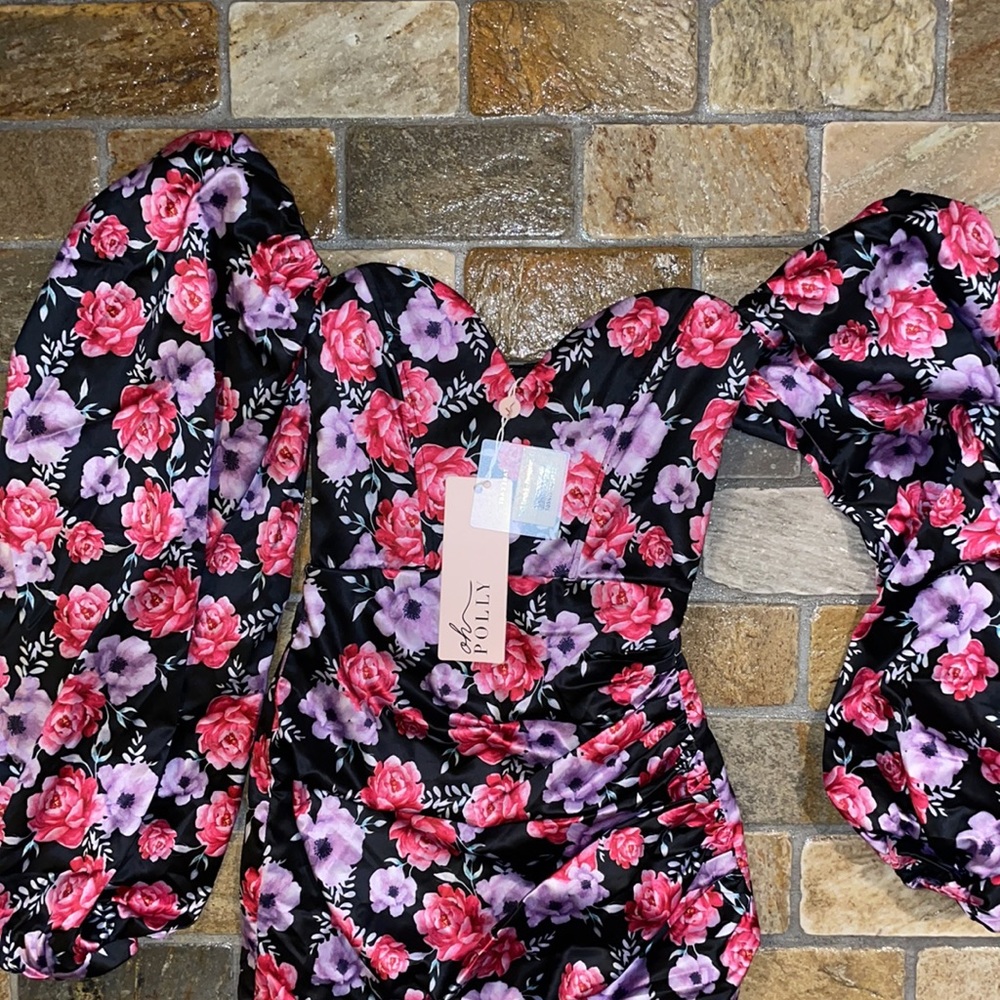 - BRAND NEW Oh Polly Pink flower dress - Picture 4 of 6
